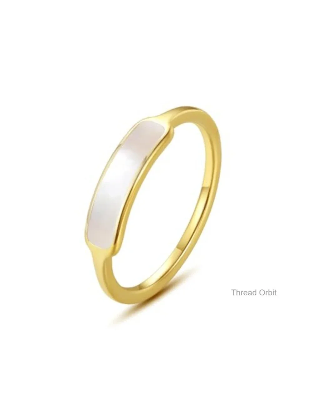 Dainty Minimalist Shell Pearl Ring Gold Plated Band